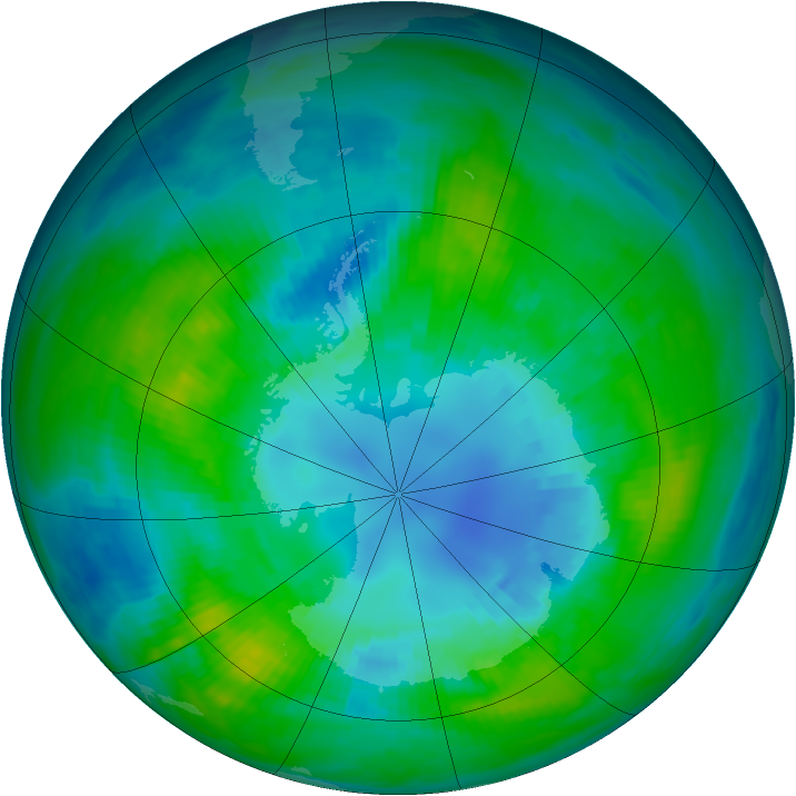 Antarctic ozone map for 12 April 1979